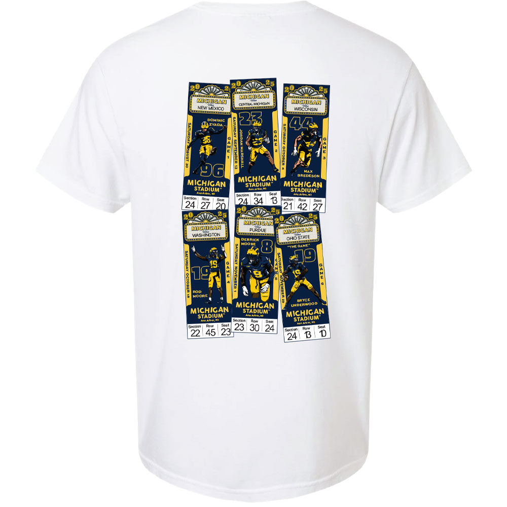 Valiant University of Michigan Football "Home Ticket" 2025 Schedule Tee