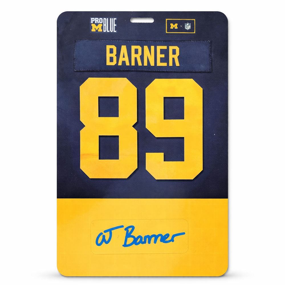 AJ Barner Autographed University of Michigan Football Pro Blue Credential – #89