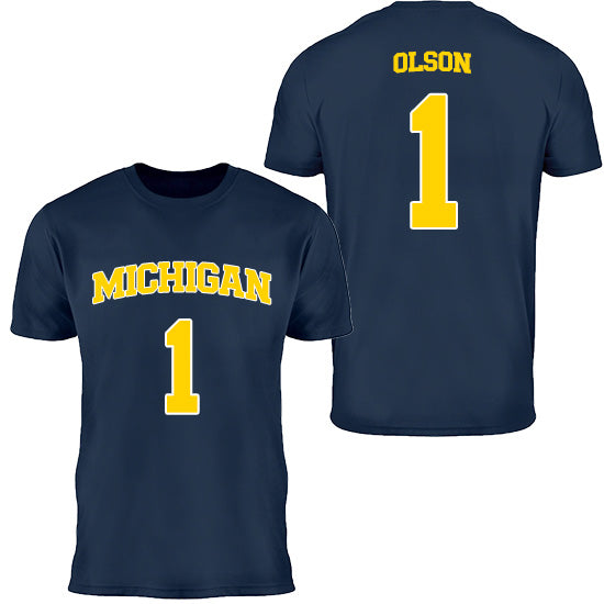 University of Michigan Women's Basketball Olivia Olson Jersey Tee