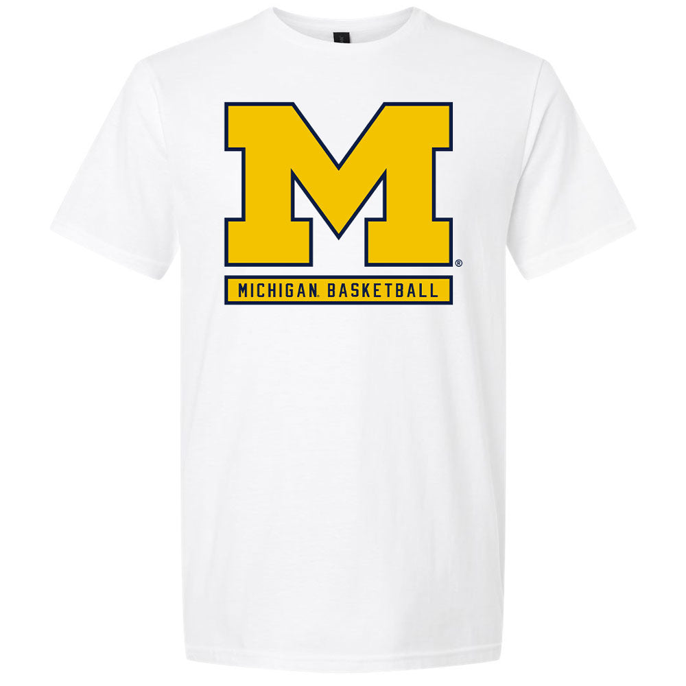 Valiant University of Michigan Basketball Block "M" Stacked Tee
