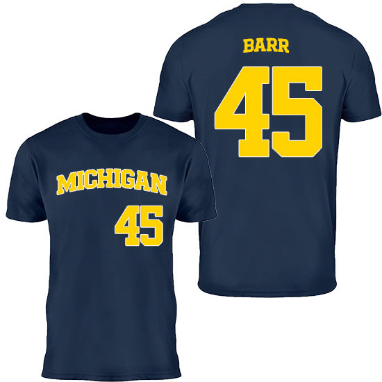 Valiant University of Michigan Baseball Preston Barr #45 Jersey Tee