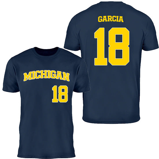 Valiant University of Michigan Baseball AJ Garcia #18 Jersey Tee