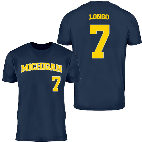 Valiant University of Michigan Baseball Joe Longo #7 Jersey Tee