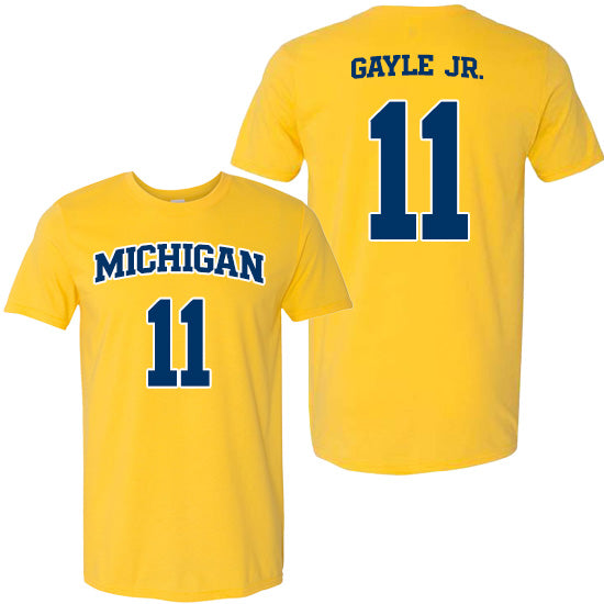 University of Michigan Men's Basketball Roddy Gayle Jr. Jersey Tee