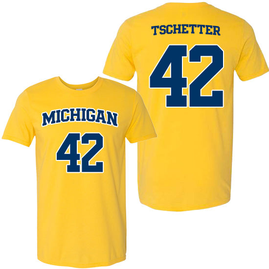University of Michigan Men's Basketball Will Tschetter Jersey Tee
