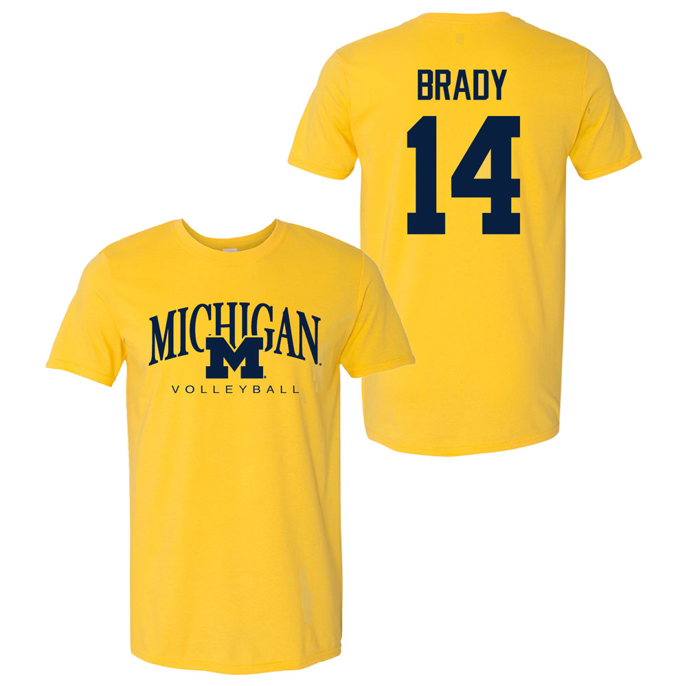 Valiant University of Michigan Volleyball Hannah Brady #14 M/Michigan Sport Tee
