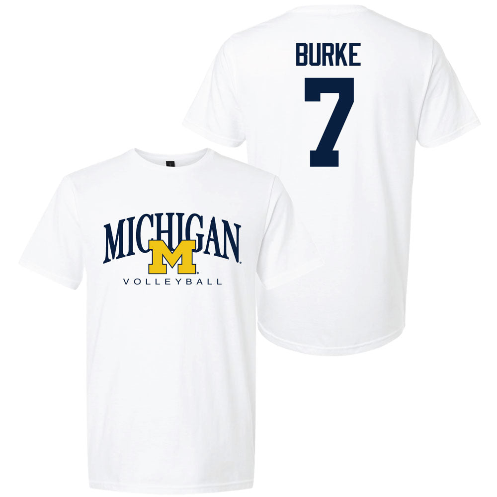 Valiant University of Michigan Volleyball Morgan Burke #7 M/Michigan Sport Tee