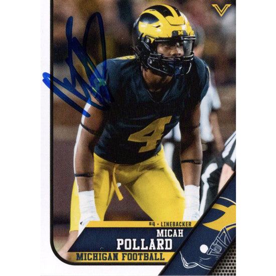 University of Michigan Football Micah Pollard Autographed Valiant 2023 Base Trading Card