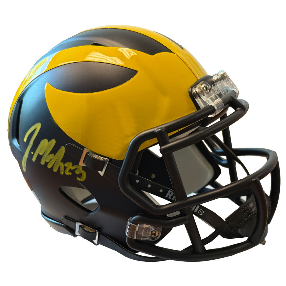 University of Michigan Football Jordan Marshall Autographed Riddell Mini Helmet