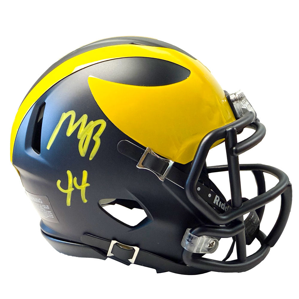 University of Michigan Football Max Bredeson Autographed Riddell Mini Helmet