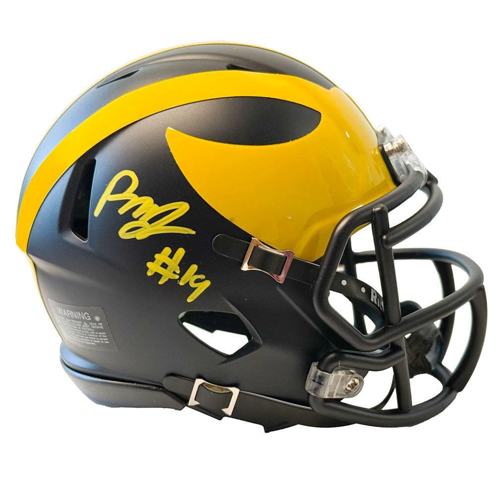 autographed football helmets University of Michigan Football Rod Moore Autographed Riddell Mini Hel – Champions Circle® NIL Shop