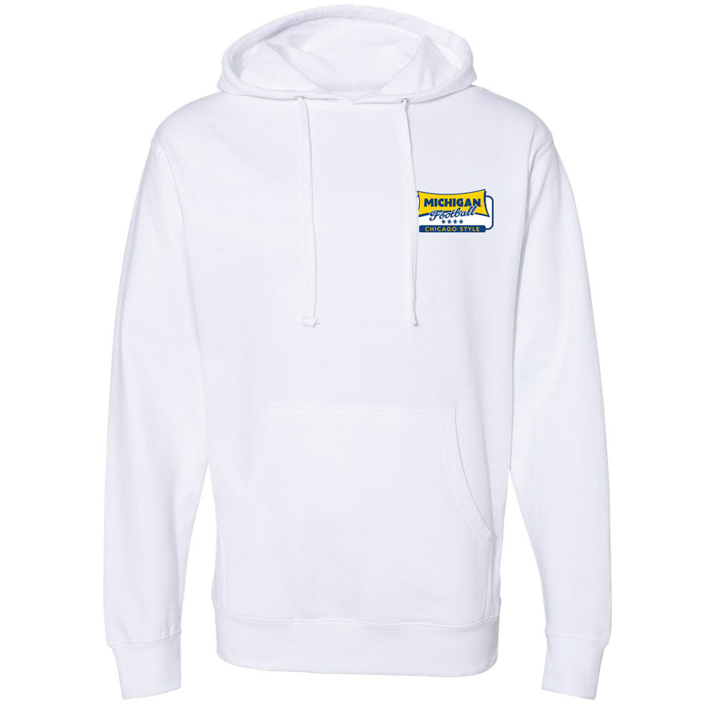 Valiant University of Michigan Football ''Chicago-Style" Football Hooded Sweatshirt