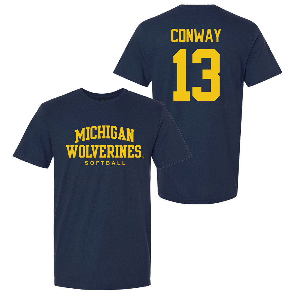 Valiant University of Michigan Softball Jenissa Conway #13 Wolverines Sport Tee