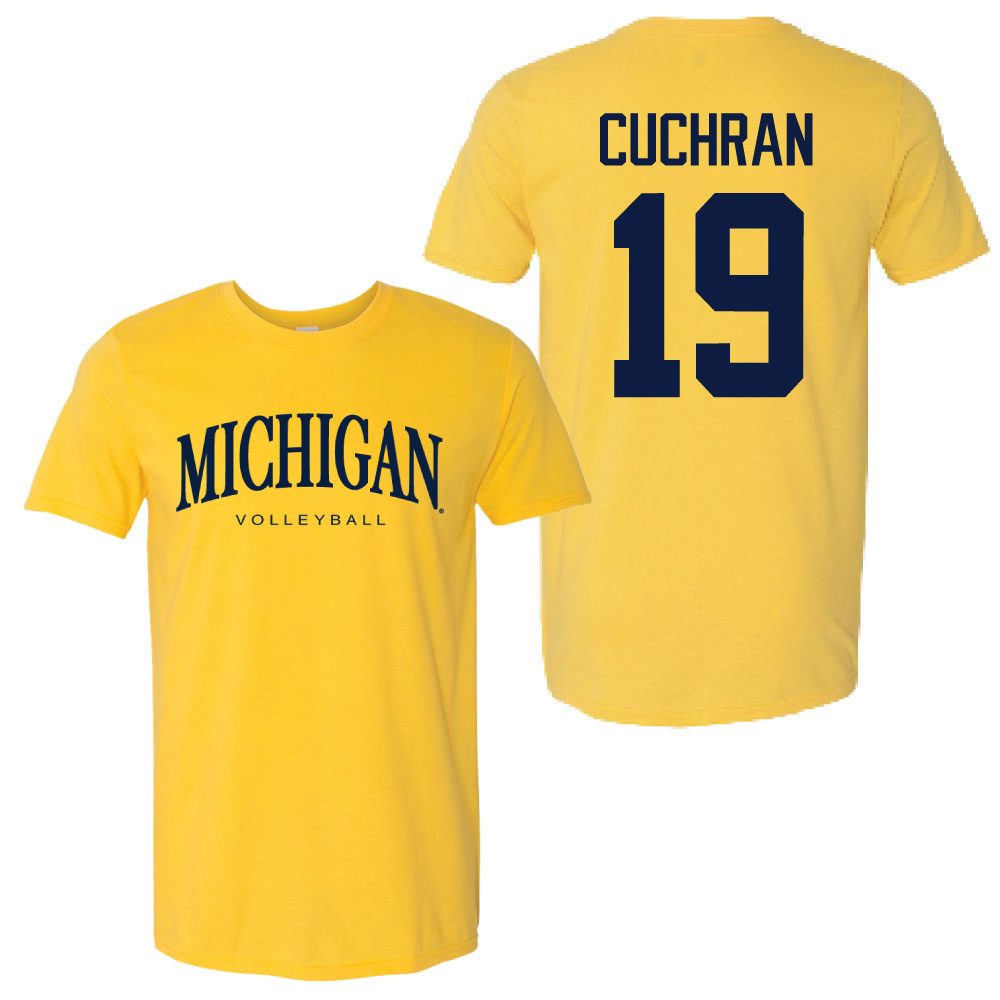 Valiant University of Michigan Volleyball Maddi Cuchran #19 Wordmark Sport Tee