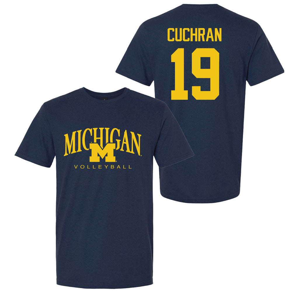 Valiant University of Michigan Volleyball Maddi Cuchran #19 M/Michigan Sport Tee