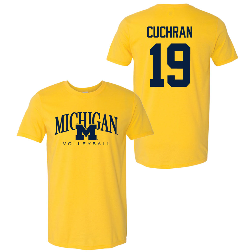 Valiant University of Michigan Volleyball Maddi Cuchran #19 M/Michigan Sport Tee
