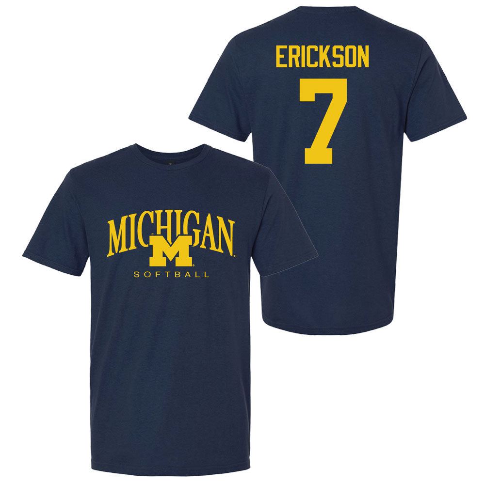 Valiant University of Michigan Softball Maddie Erickson #13 M/Michigan Sport Tee