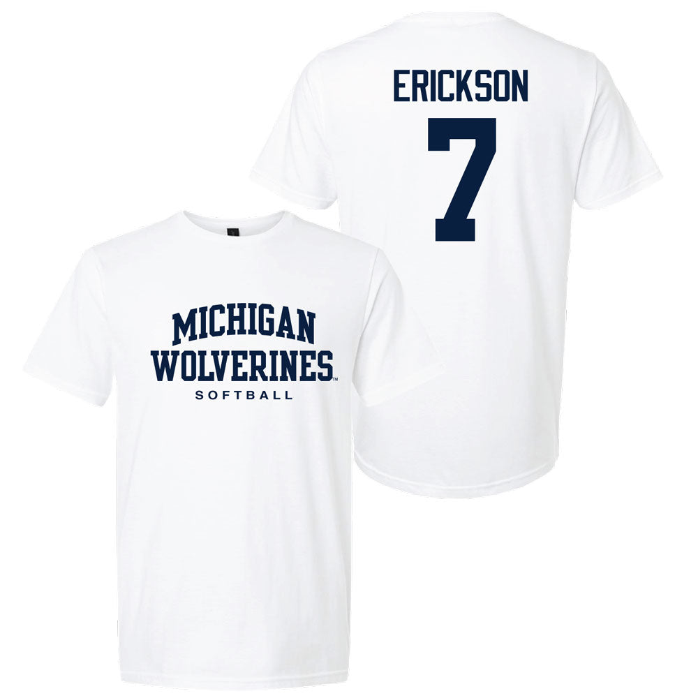 Valiant University of Michigan Softball Maddie Erickson #13 Wolverines Sport Tee