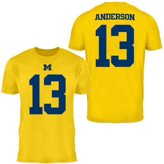 Valiant University of Michigan Football Caleb Anderson #13 Jersey Tee