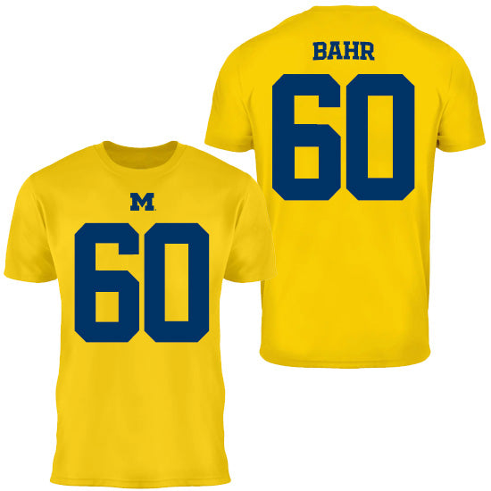 Valiant University of Michigan Football Brooks Bahr #60 Jersey Tee