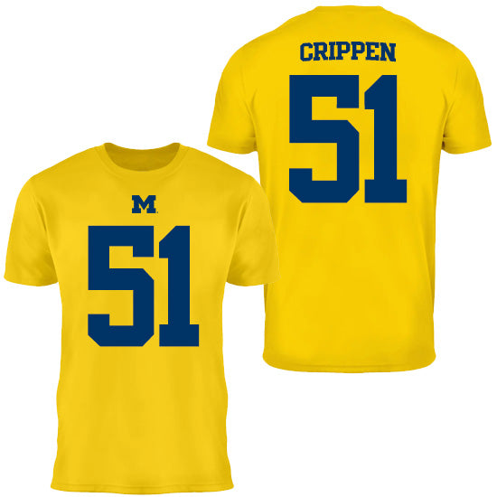 Valiant University of Michigan Football Greg Crippen #51 Jersey Tee