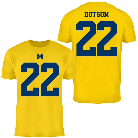 Valiant University of Michigan Football Elijah Dotson #22 Jersey Tee