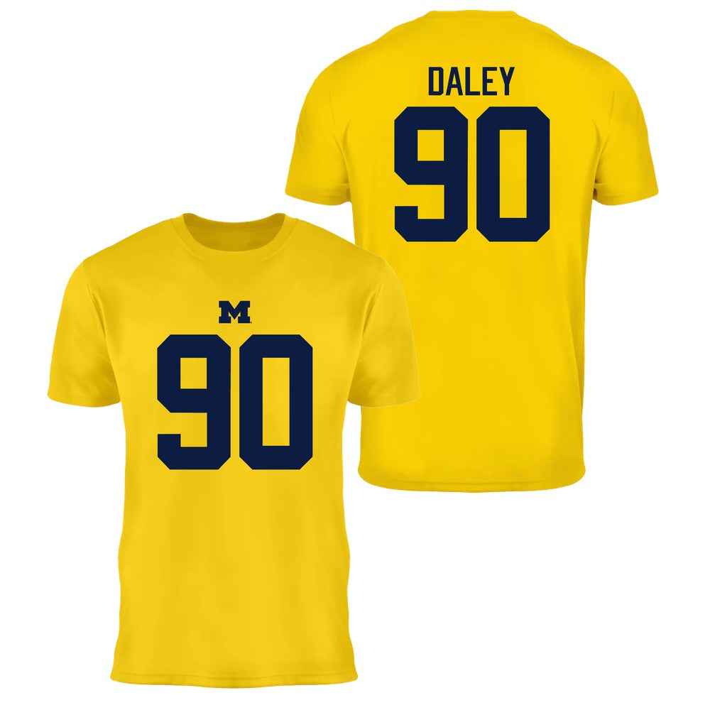 Valiant University of Michigan Football John Henry Daley #90 Jersey Tee