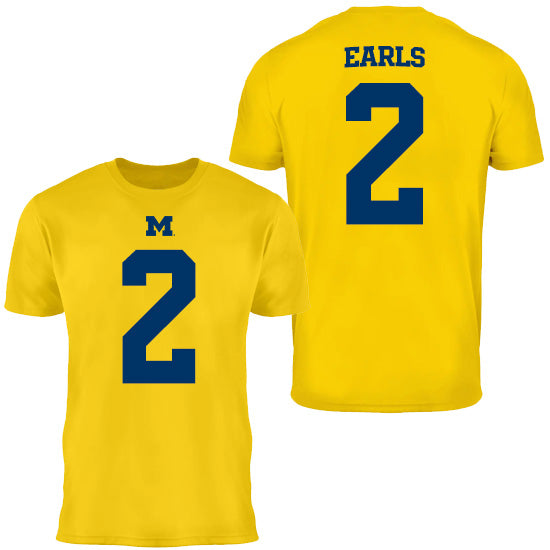 Valiant University of Michigan Football Shamari Earls #2 Jersey Tee