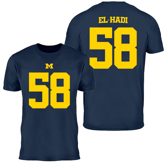 Valiant University of Michigan Football Giovanni El-Hadi #58 Youth Jersey Tee
