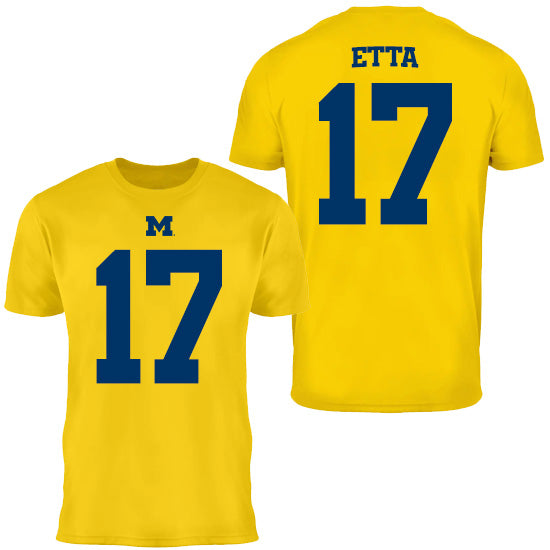 Valiant University of Michigan Football Enow Etta #17 Jersey Tee
