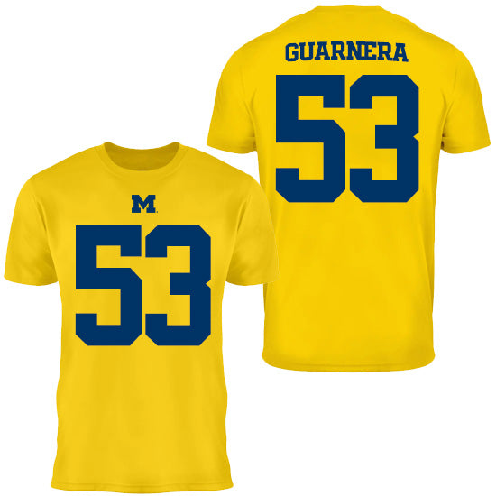 Valiant University of Michigan Football Jake Guarnera #53 Jersey Tee