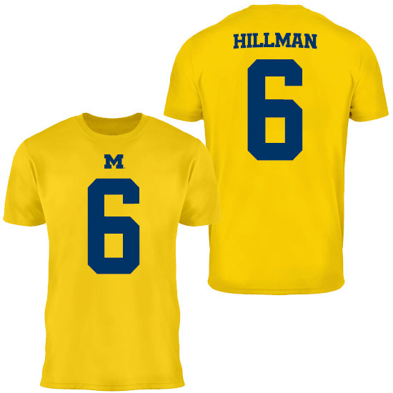 Valiant University of Michigan Football Brandyn Hillman #6 Jersey Tee