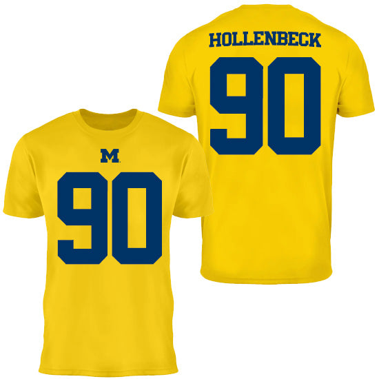 Valiant University of Michigan Football Hudson Hollenbeck #90 Jersey Tee