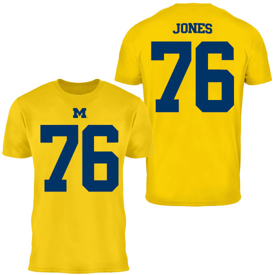 Valiant University of Michigan Football Connor Jones #76 Jersey Tee