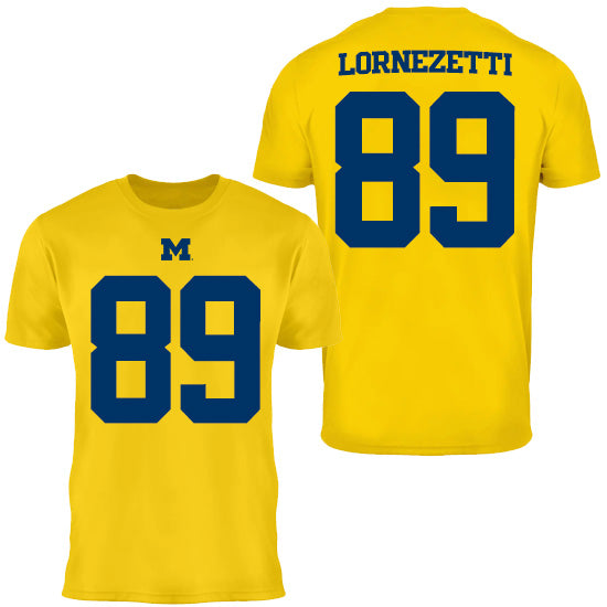 Valiant University of Michigan Football Allesandro Lornezetti #89 Jersey Tee