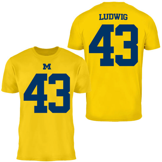 Valiant University of Michigan Football Zach Ludwig #43 Jersey Tee