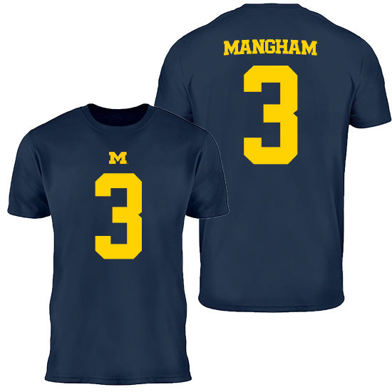 Valiant University of Michigan Football Jaden Mangham #3 Jersey Tee