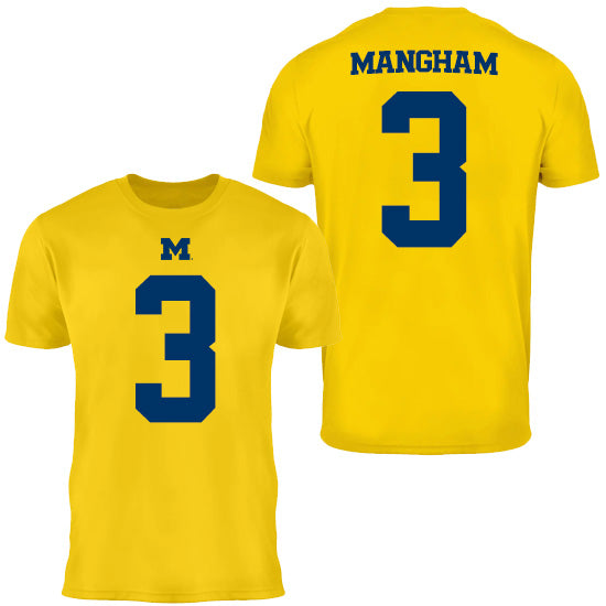 Valiant University of Michigan Football Jaden Mangham #3 Jersey Tee