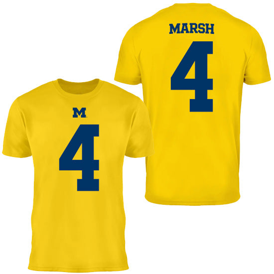 Valiant University of Michigan Football Andrew Marsh #4 Jersey Tee