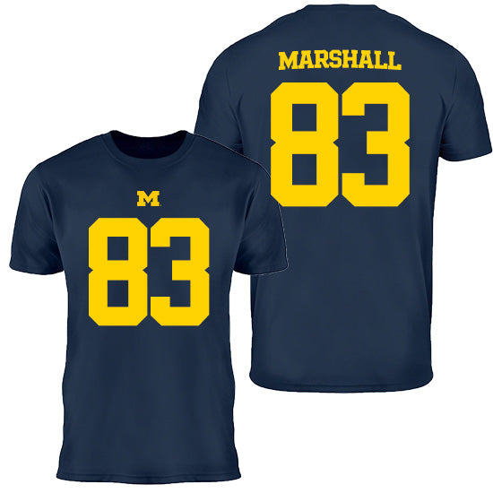 Valiant University of Michigan Football Zack Marshall #83 Jersey Tee