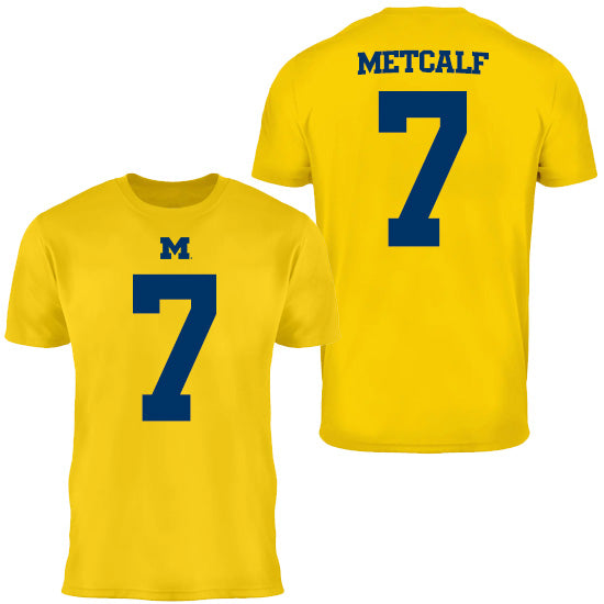 Valiant University of Michigan Football TJ Metcalf #7 Jersey Tee