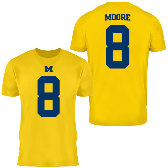 Valiant University of Michigan Football Derrick Moore #8 Jersey Tee