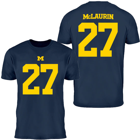Valiant University of Michigan Football Tyler McLaurin #27 Youth Jersey Tee