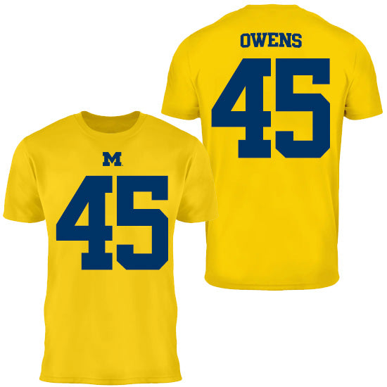 Valiant University of Michigan Football Eli Owens #45 Jersey Tee