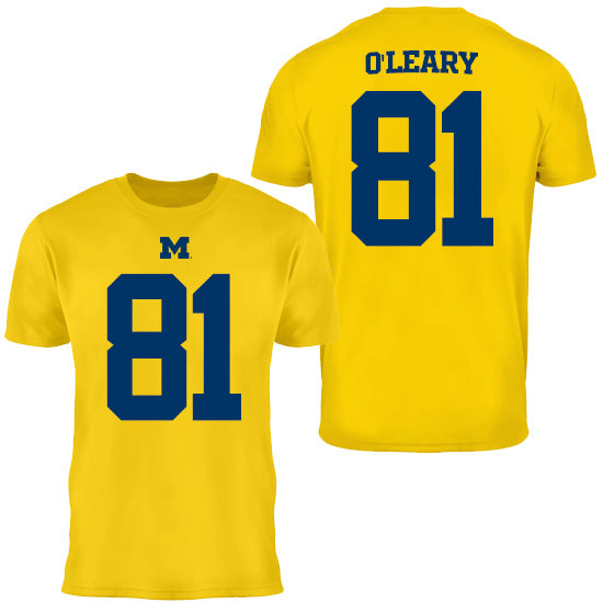Valiant University of Michigan Football Peyton O'Leary #81 Jersey Tee