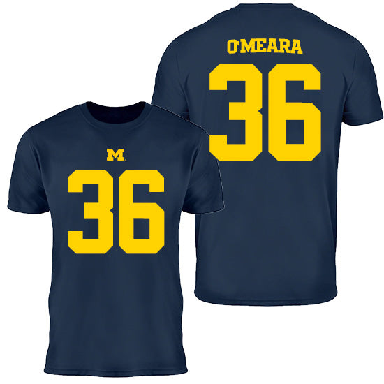 Valiant University of Michigan Football Tomas O'Meara #36 Jersey Tee