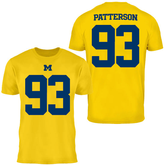 Valiant University of Michigan Football Benny Patterson #93 Jersey Tee