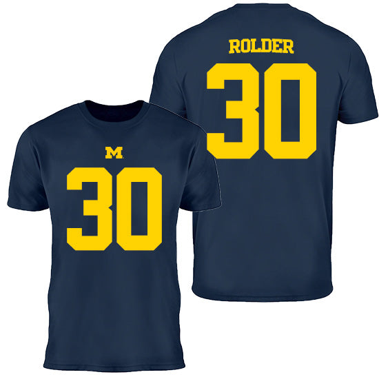 Valiant University of Michigan Football Jimmy Rolder #30 Jersey Tee