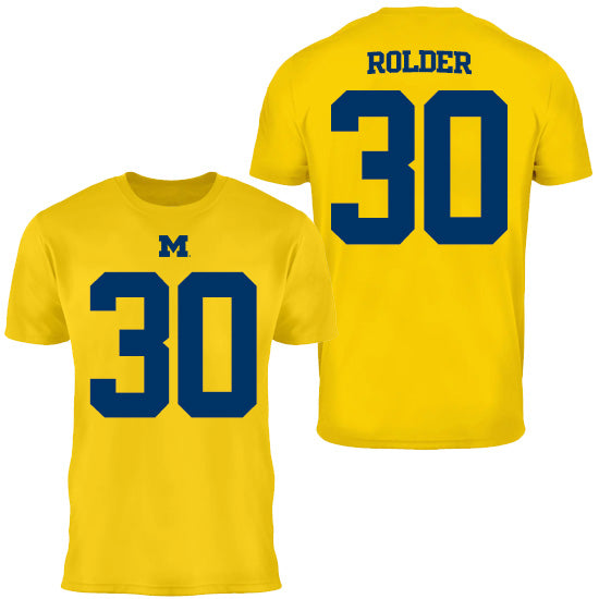 Valiant University of Michigan Football Jimmy Rolder #30 Jersey Tee