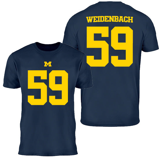 Valiant University of Michigan Football John Weidenbach #59 Jersey Tee